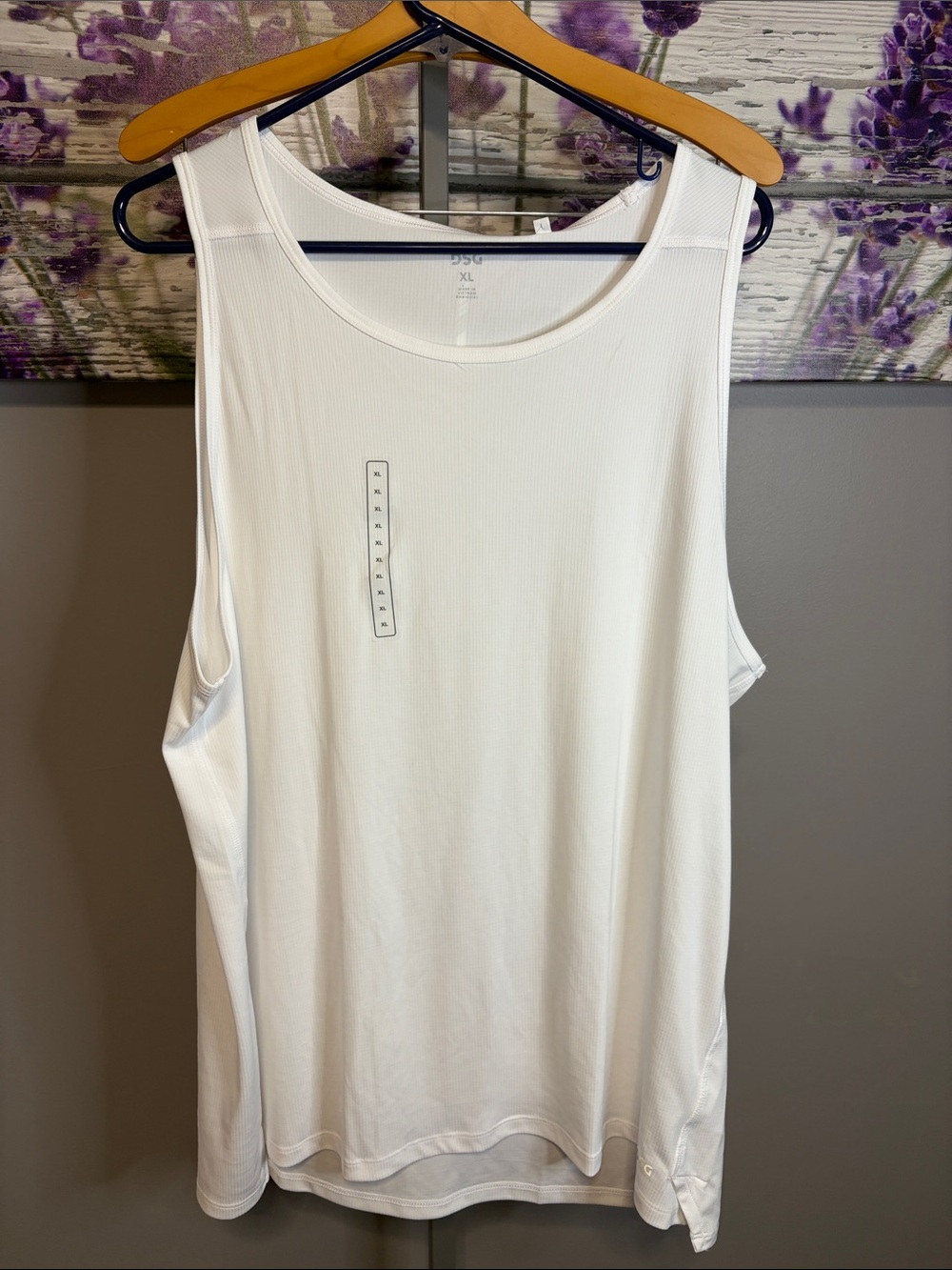 Men’s DSG White Ribbed Scoop Neck Run Tank Pure White NWT Size XL